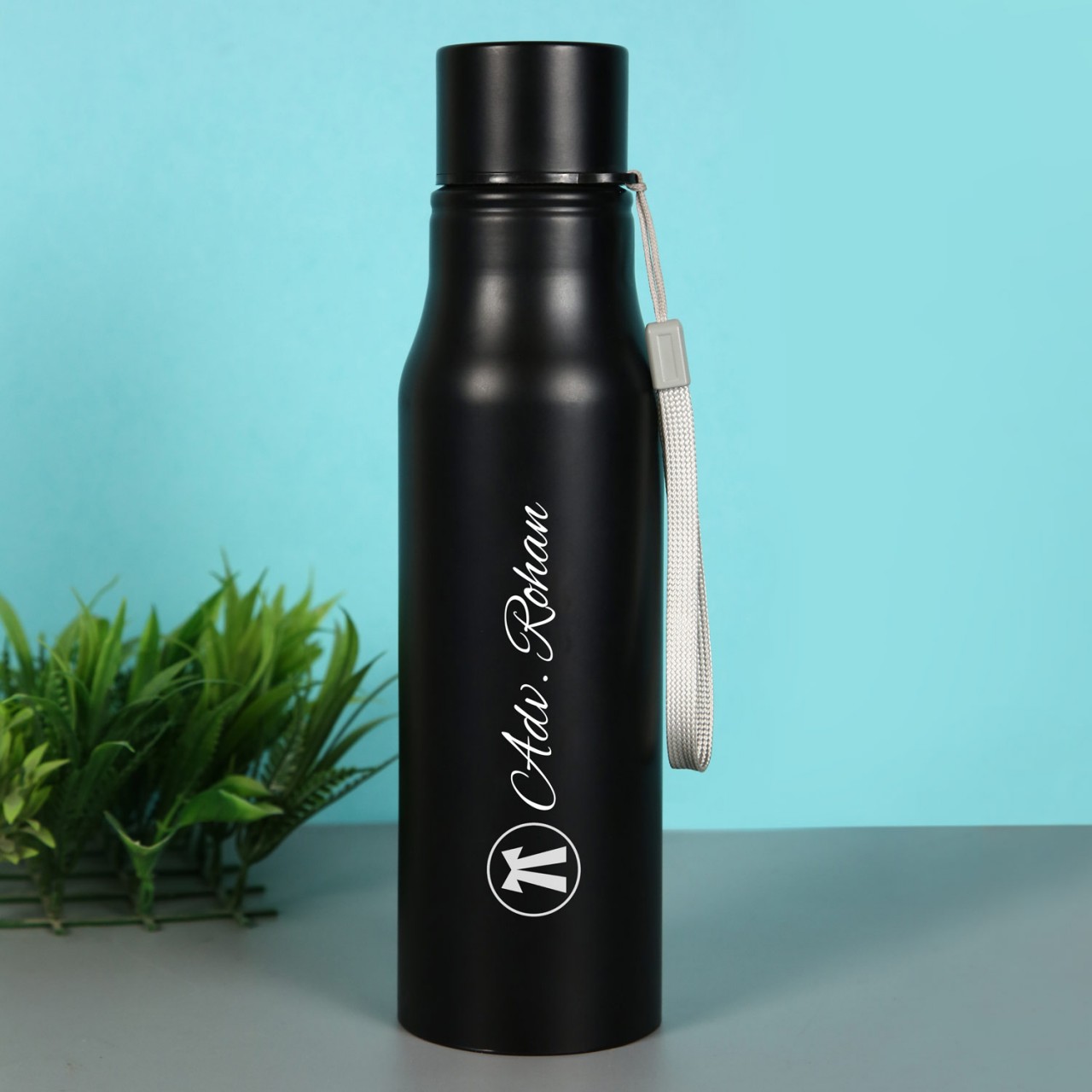 Personalized Black Water Bottle For Advocates