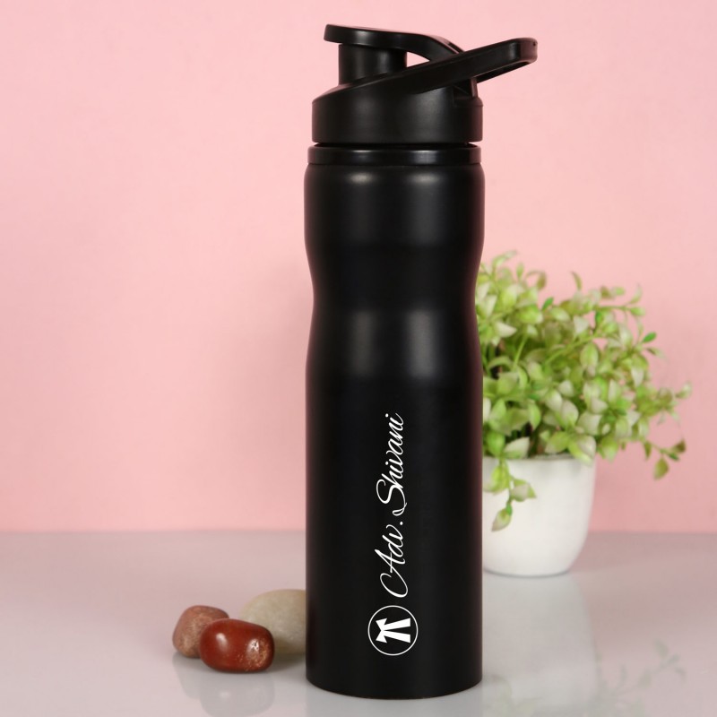 Personalized Black Sipper Water Bottle For Advocates
