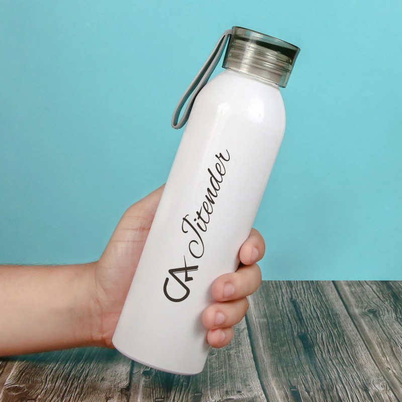 Personalized White Water Bottle For CA