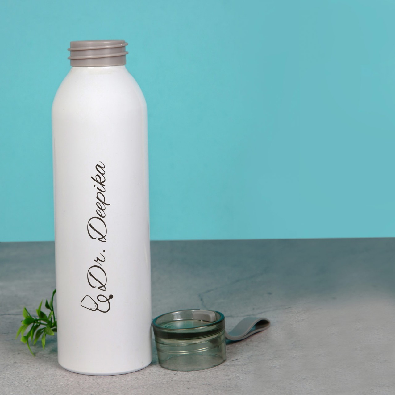 Personalized White Water Bottle For Doctors