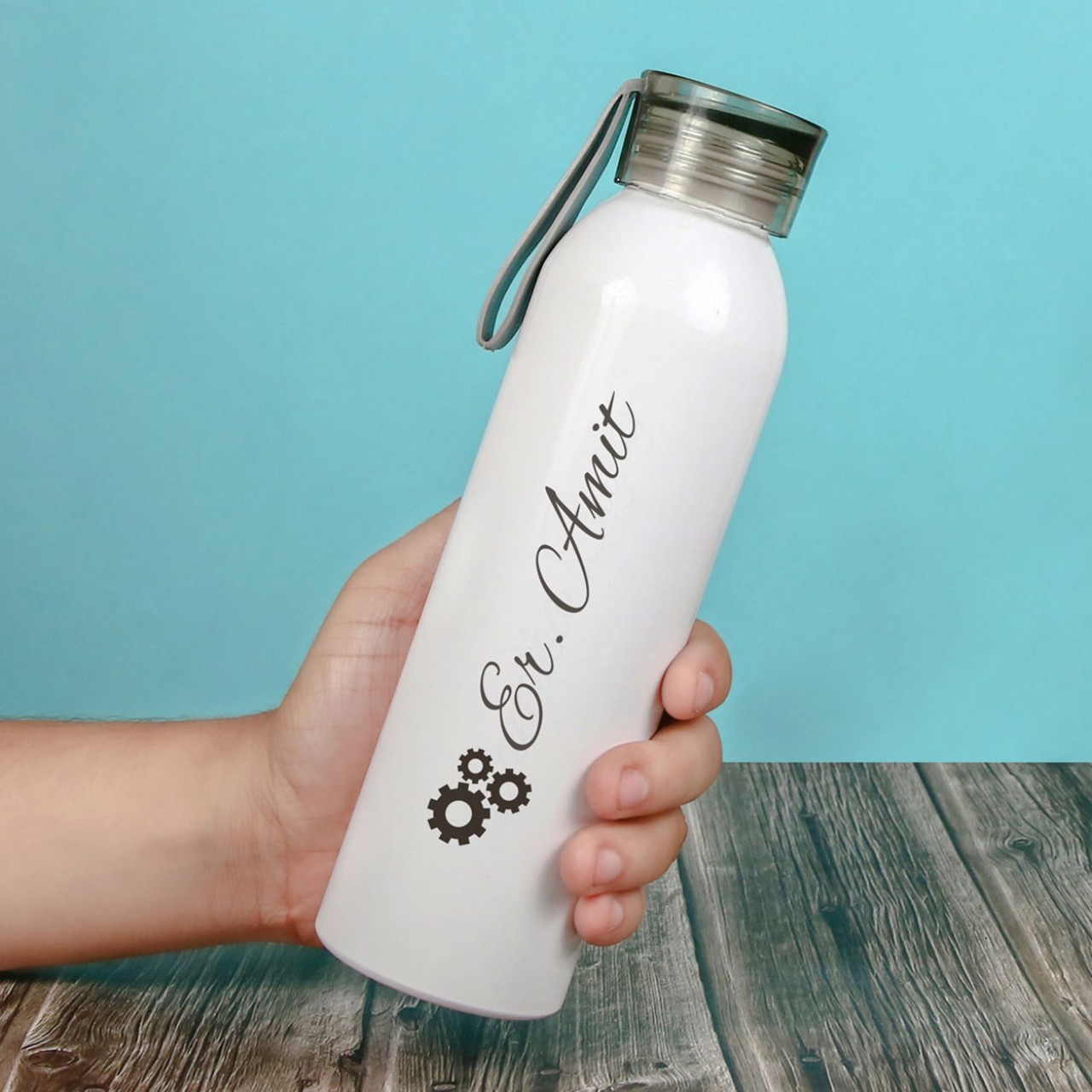 Personalized White Water Bottle For Engineers