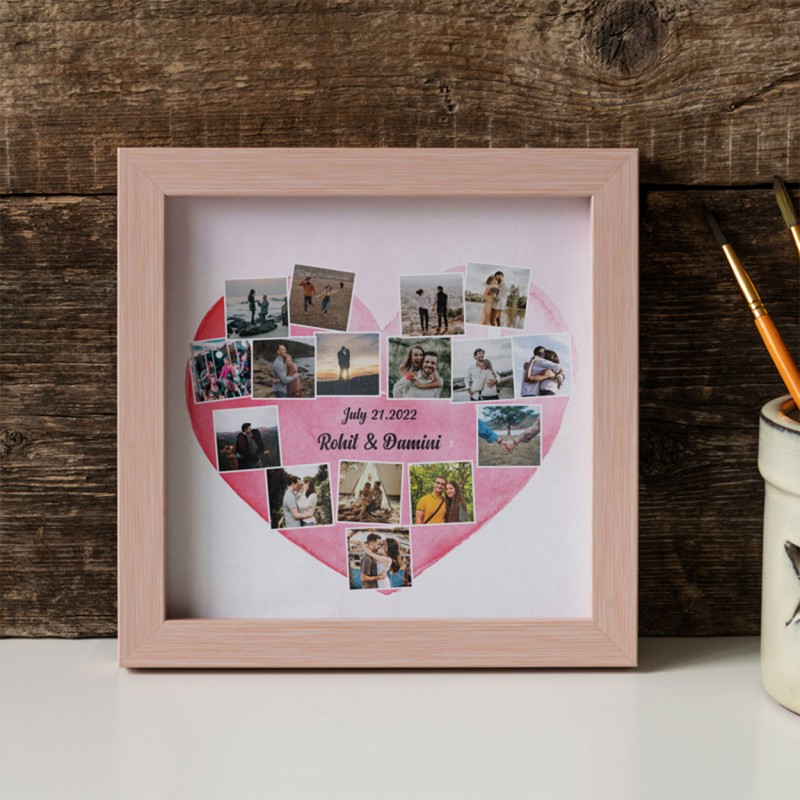 Personalized Heart Shape Photo Collage