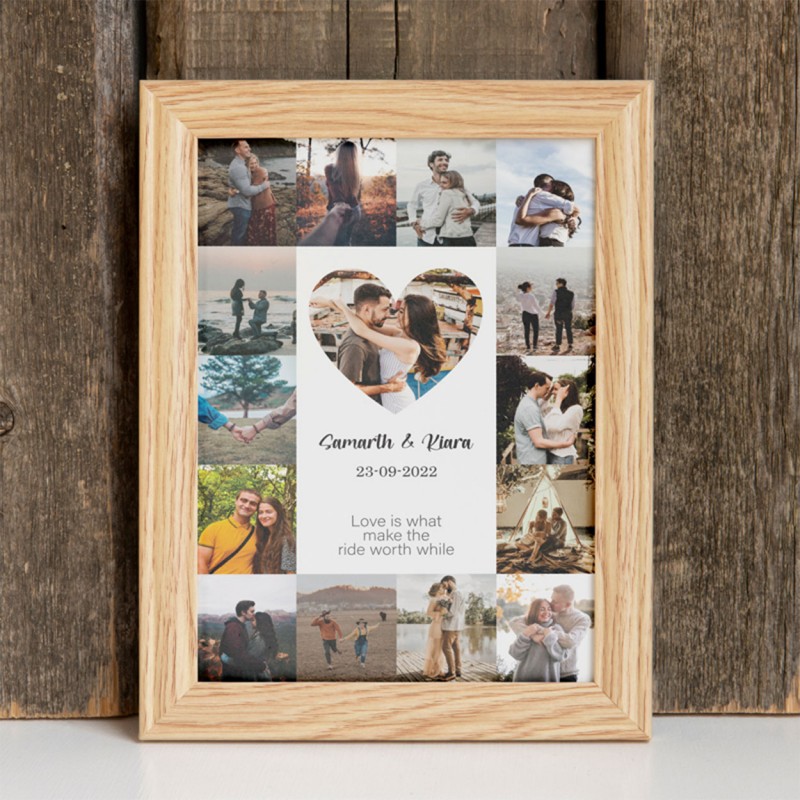 Personalized Couple Heart Photo Collage