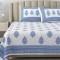 Classic Cotton Blue Block Printed Bedsheet Set