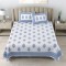 Classic Cotton Blue Block Printed Bedsheet Set