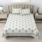 Classic Cotton Green Block Printed Bed Sheet Set