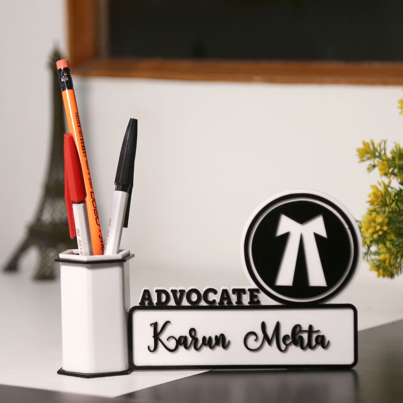 Personalized Acrylic Pen Stand For Advocates