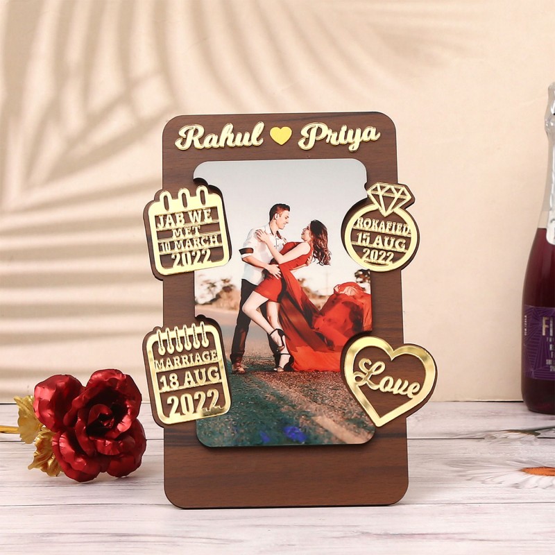 Personalized Wooden Photo Frame For Couples