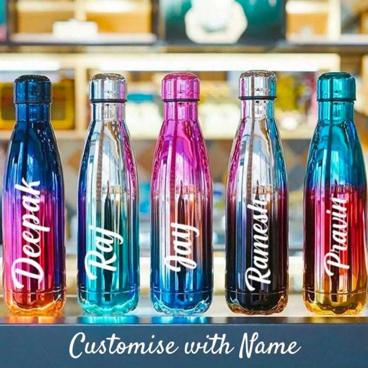 Personalized Rainbow Vacuum Insulated Water Bottle