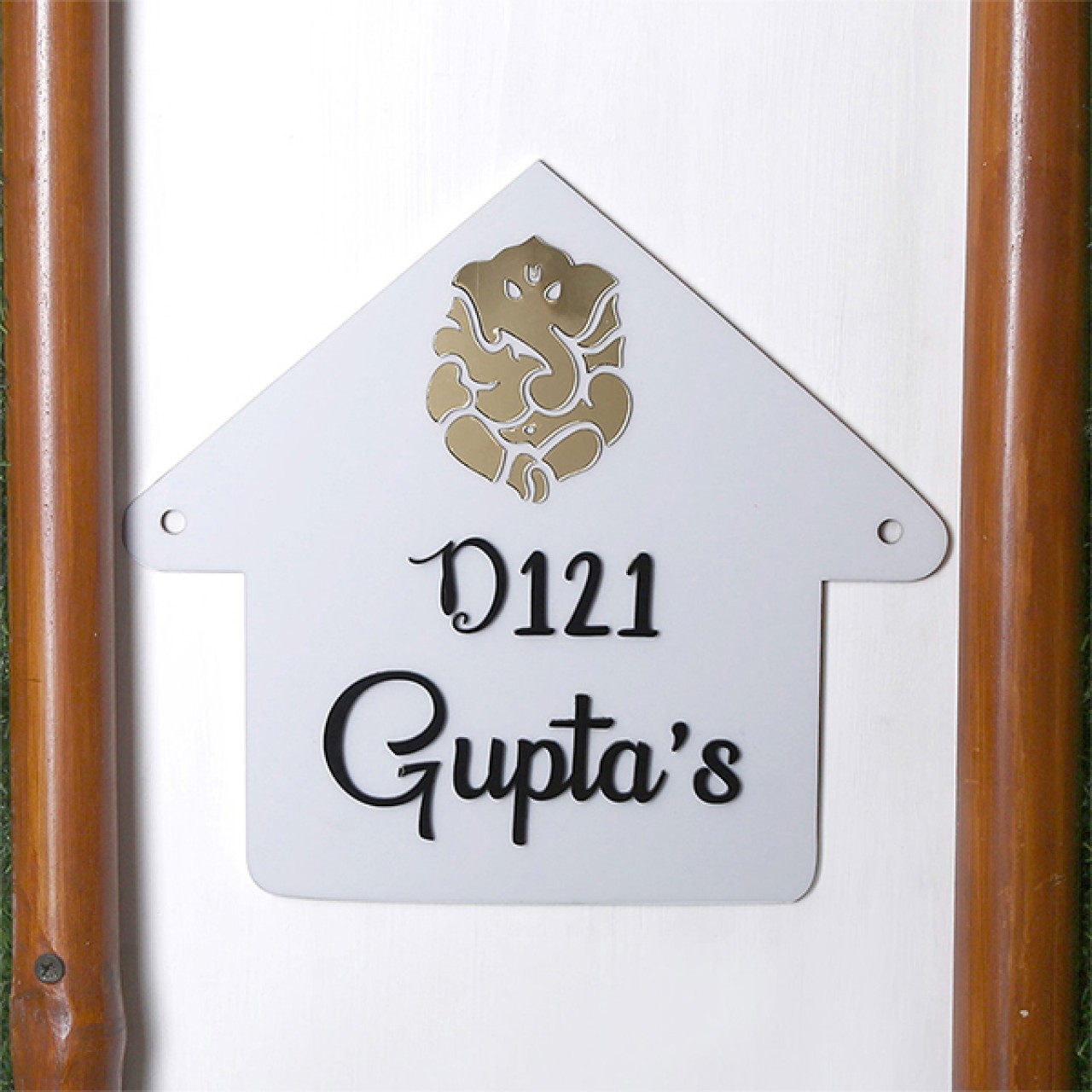 Personalized Acrylic Ganesha Name Plate For Home