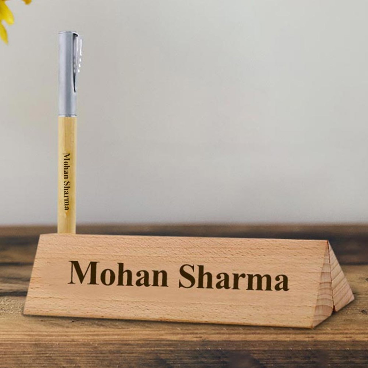 Personalized Wooden Pen With Wooden Stand Box