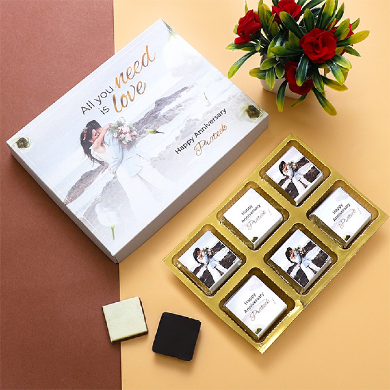 Personalized Anniversary Chocolates Box
