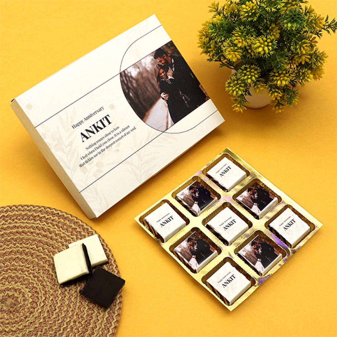 Personalized Anniversary Themed Chocolate Box