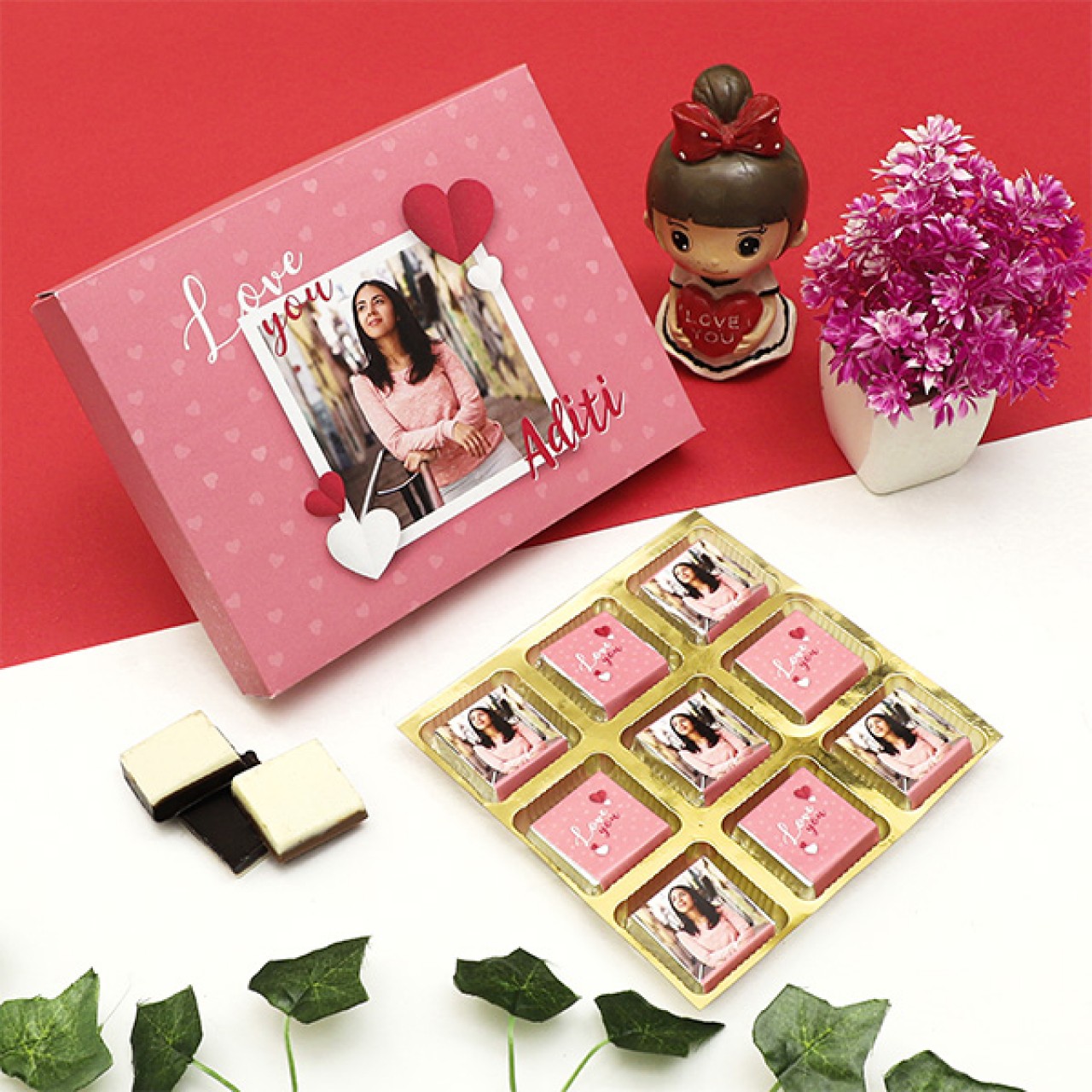 Personalized Love You Chocolate Box With Photo