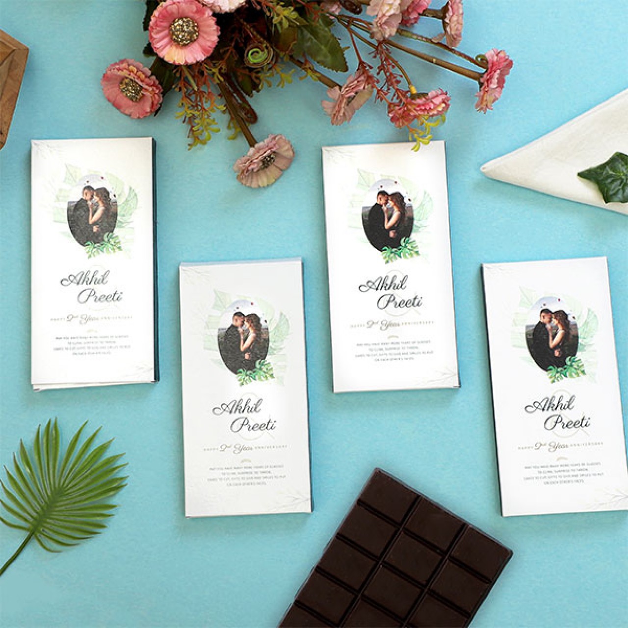 Personalized Bar Chocolates For Anniversary