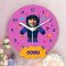 Personalized Space Robot Wall Clock With Name & Photo