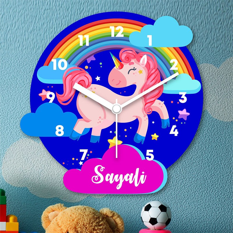 Personalized Unicorn Wall Clock With Name & Photo