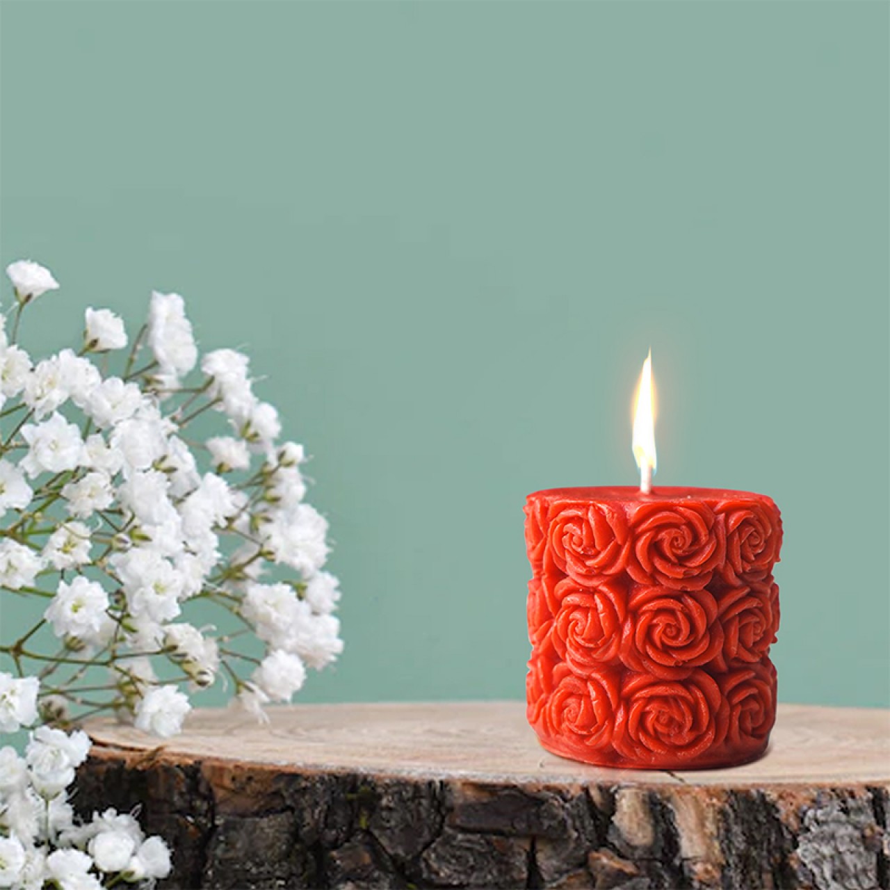 Scented Rose Pillar Candle
