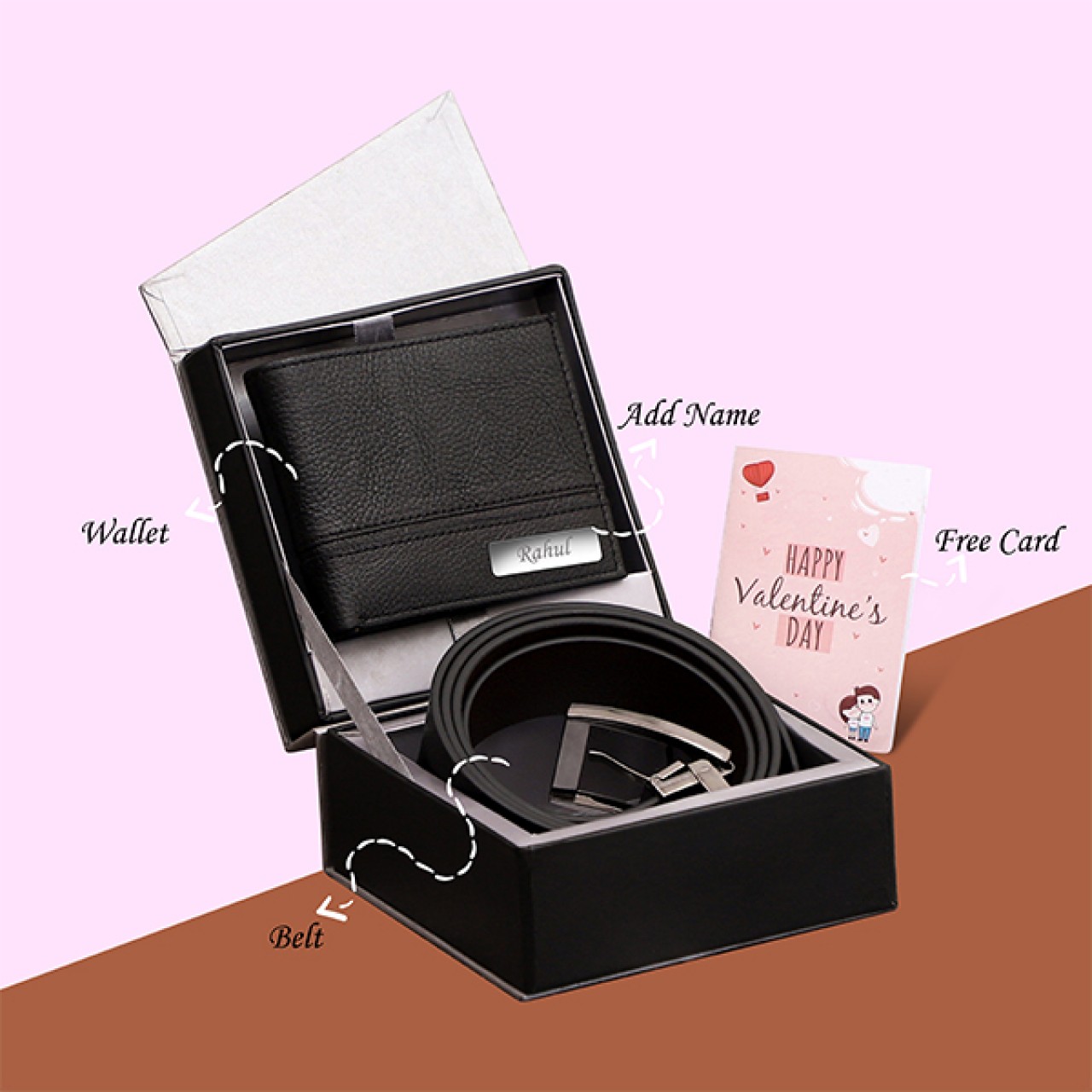 Personalized Wallet & Belt Gift Set For Men