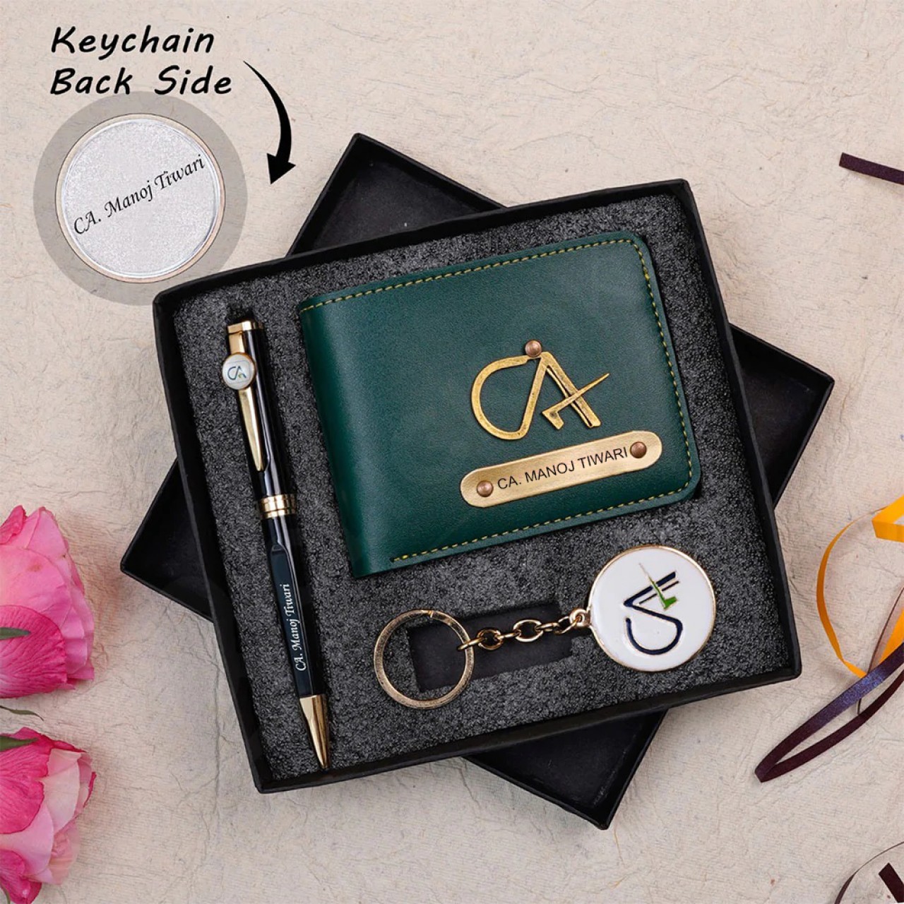 Personalized Wallet Pen & Key Chain Set For CA