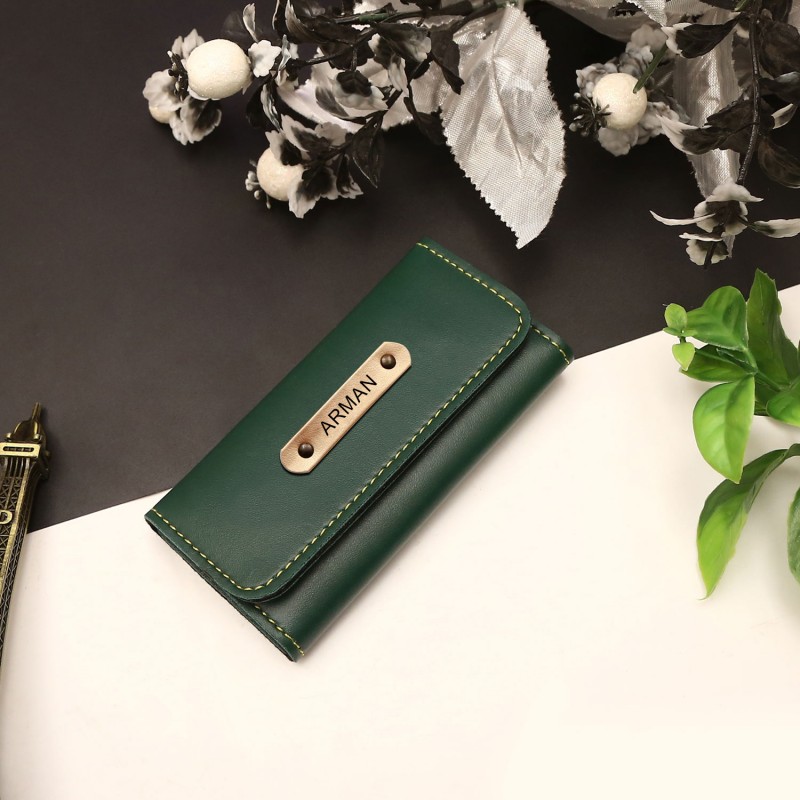Personalized Key Case With Name & Charm - Green