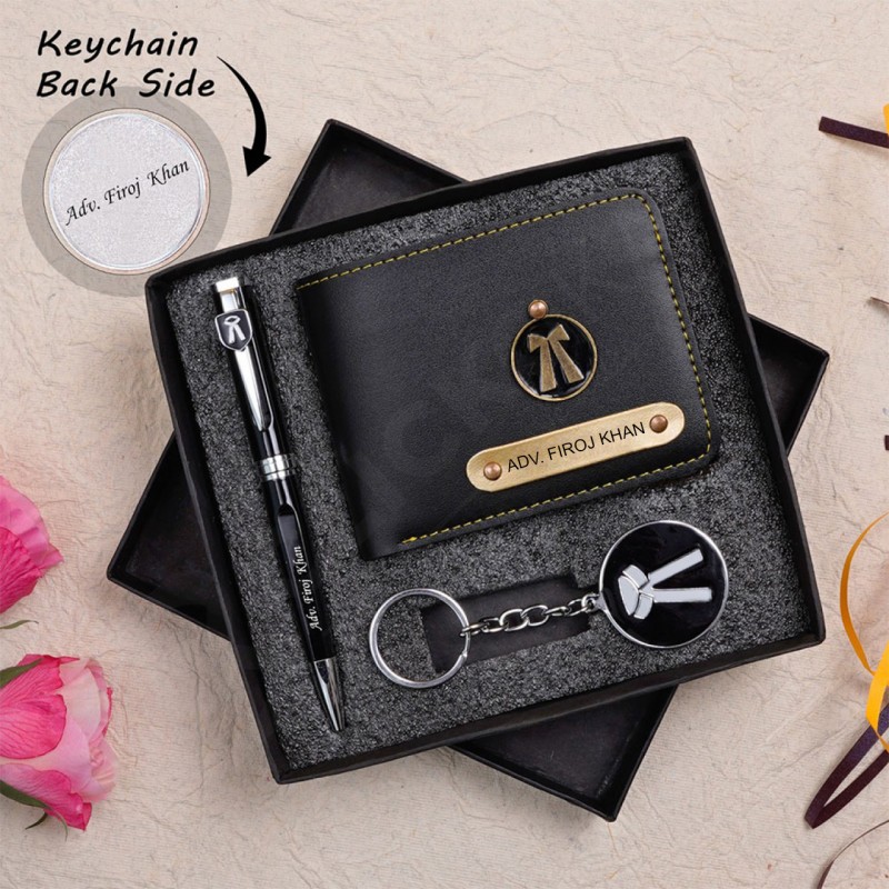 Personalized Wallet Pen & Key Chain Set For Advocates