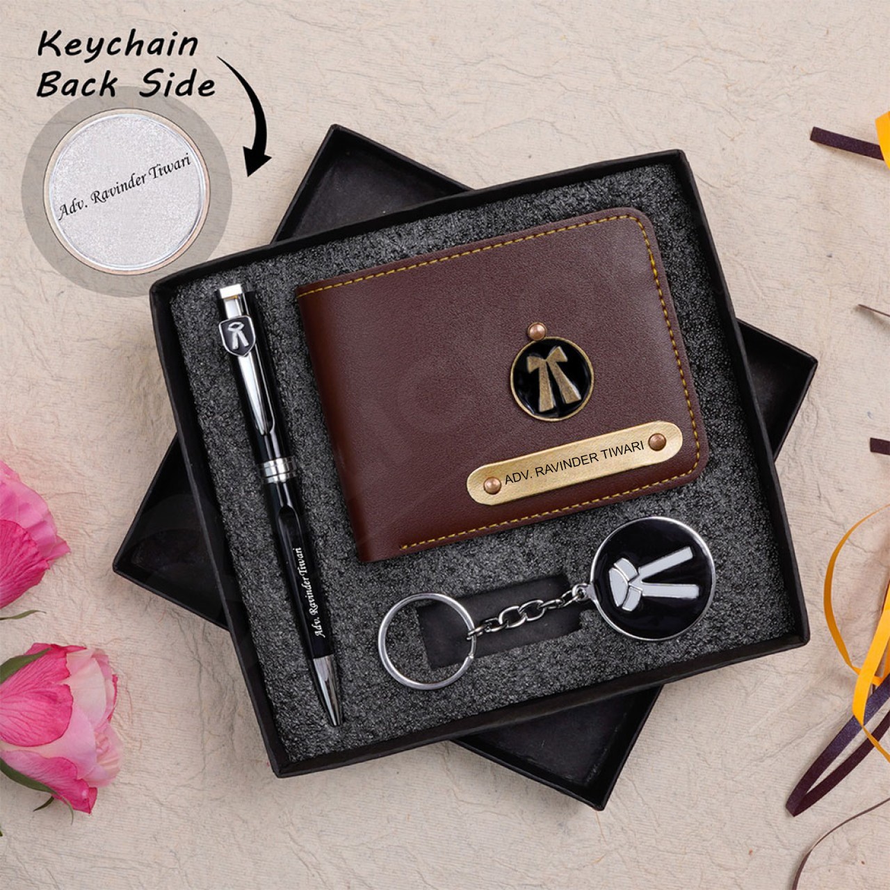 Personalized Wallet Pen & Key Chain Set For Advocates