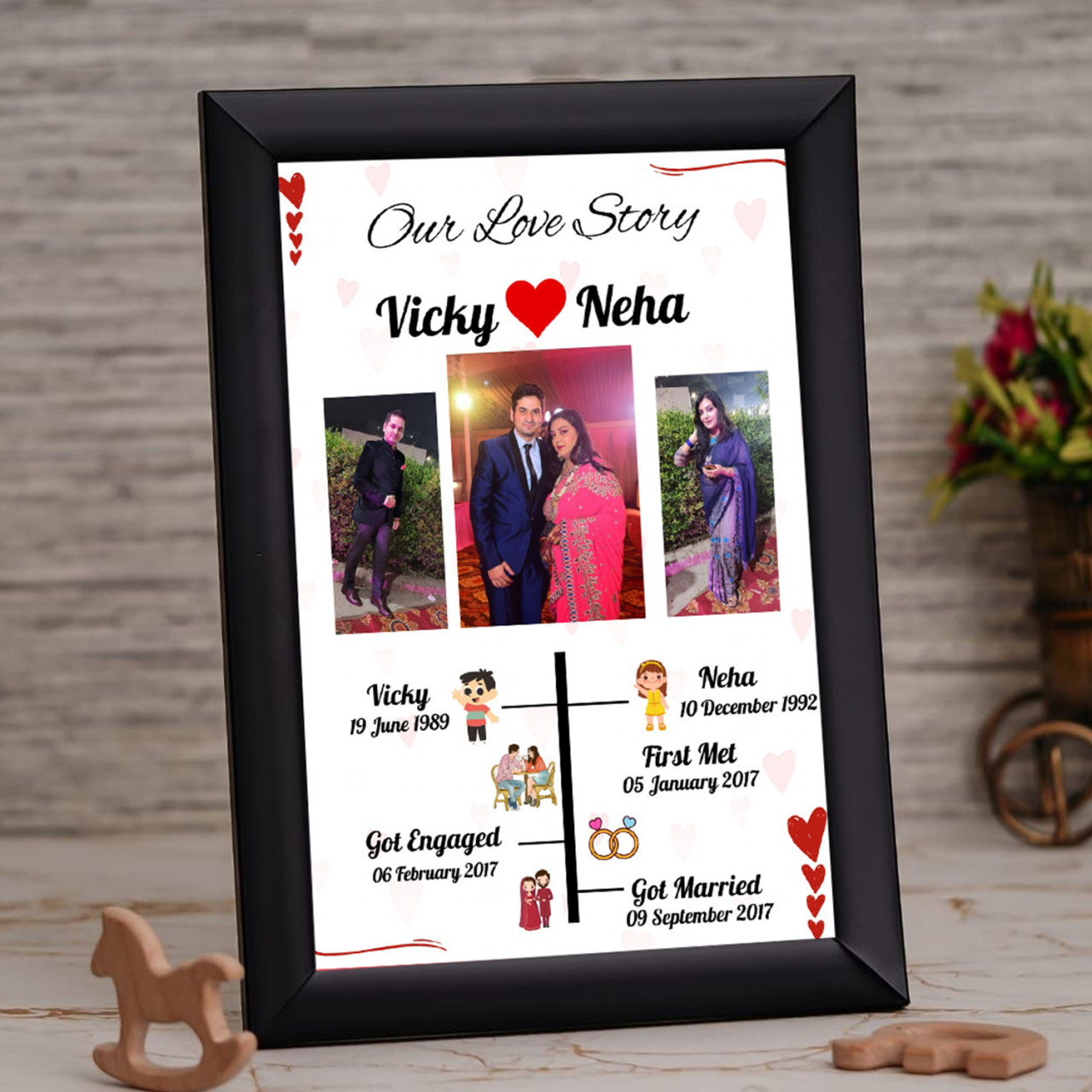 Personalized Our Love Story Photo Collage