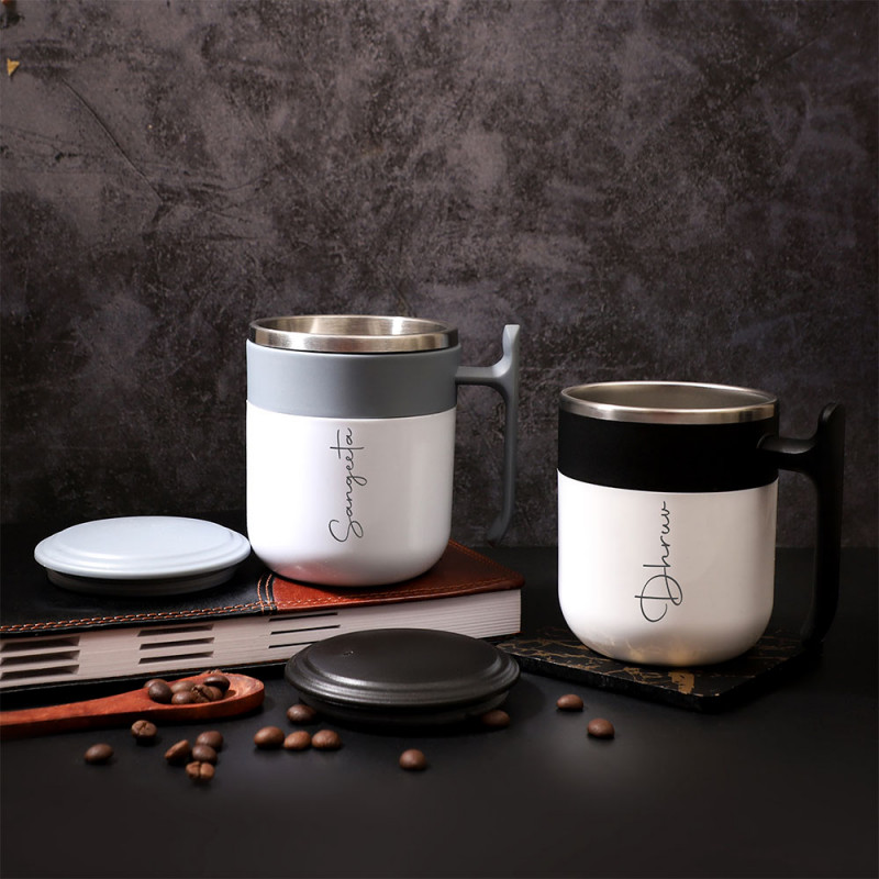Stainless Steel Thermal Coffee Mug (Pack Of 2)