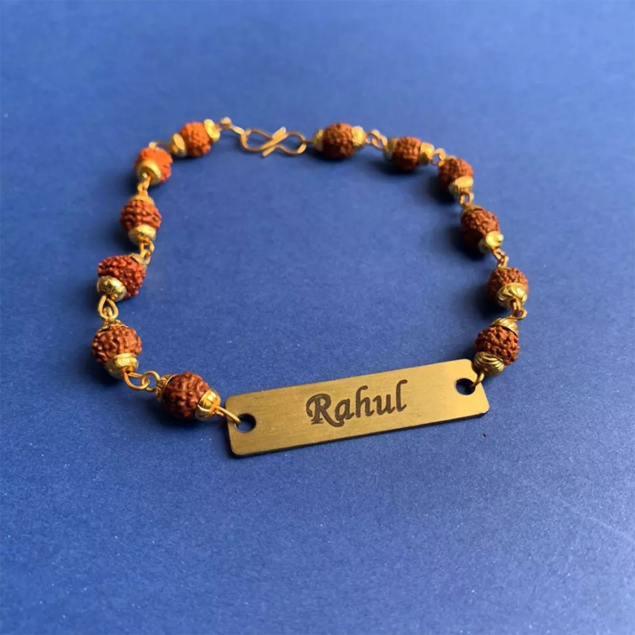 Personalized Rudraksh Chain Rakhi With Name