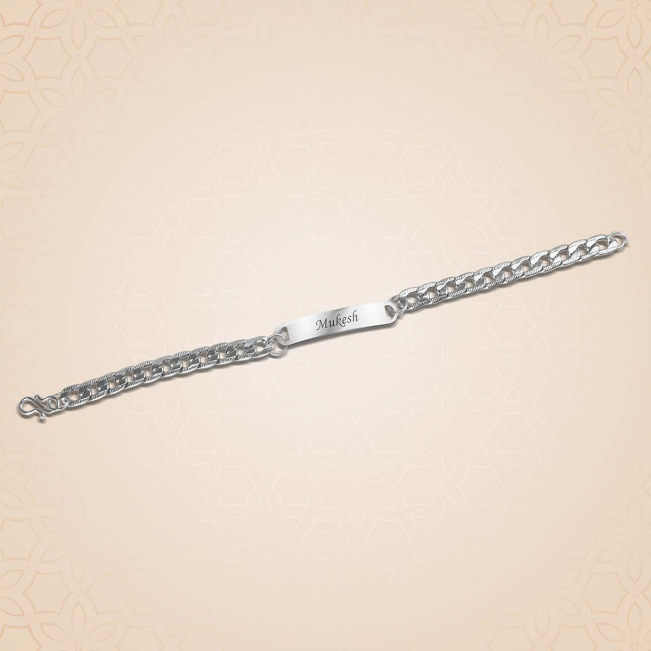 Personalized Chain Style Metal Rakhi With Name