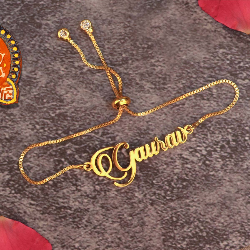 Personalized Chain Style Rakhi With Name