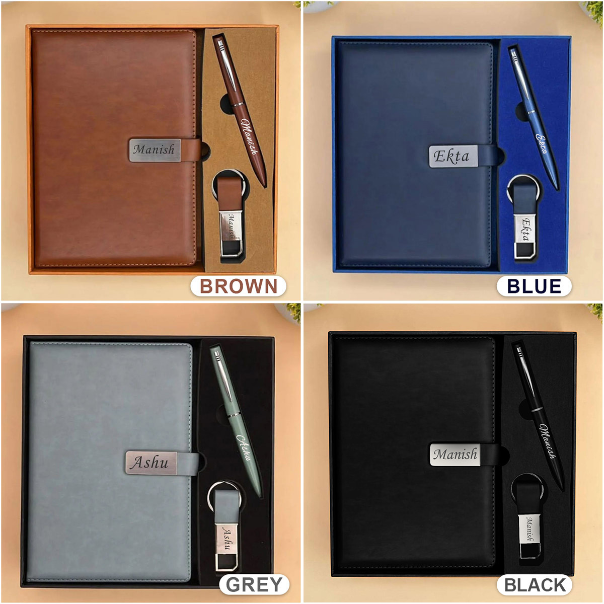 4 in 1 Premium Black Gift Set (Pen,Keychain, Diary & Cardholder) –  tohfawala.com