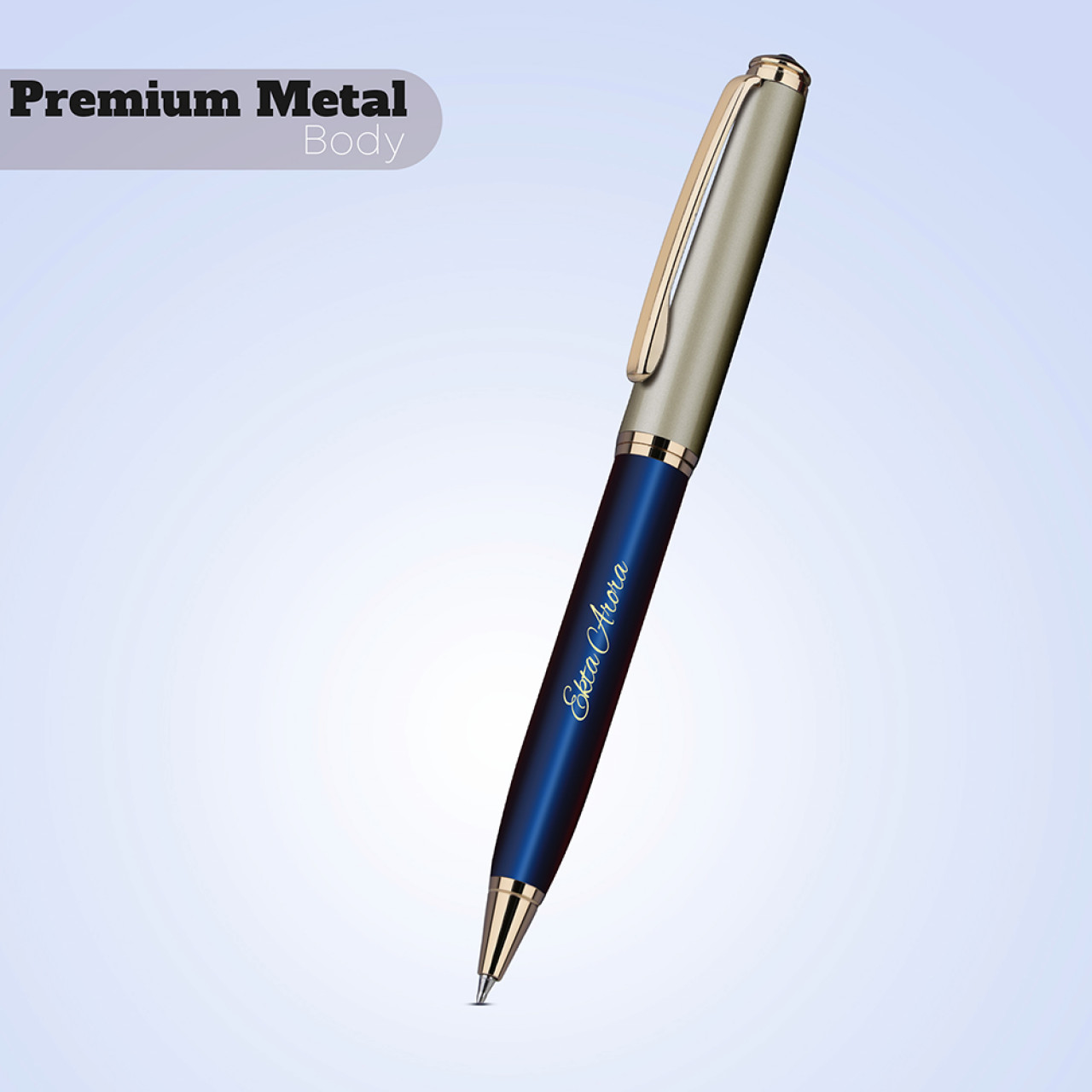 Personalized Dual-Tone Metallic Ball Pen With Name