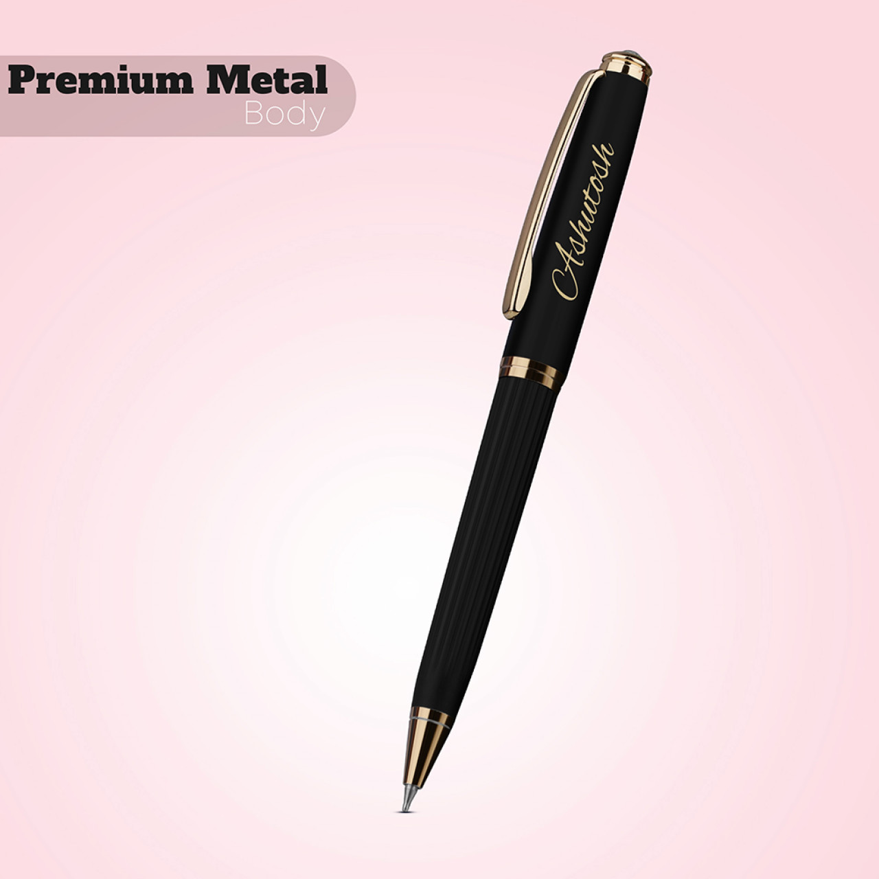 Personalized Matte Black Ball Pen With Name
