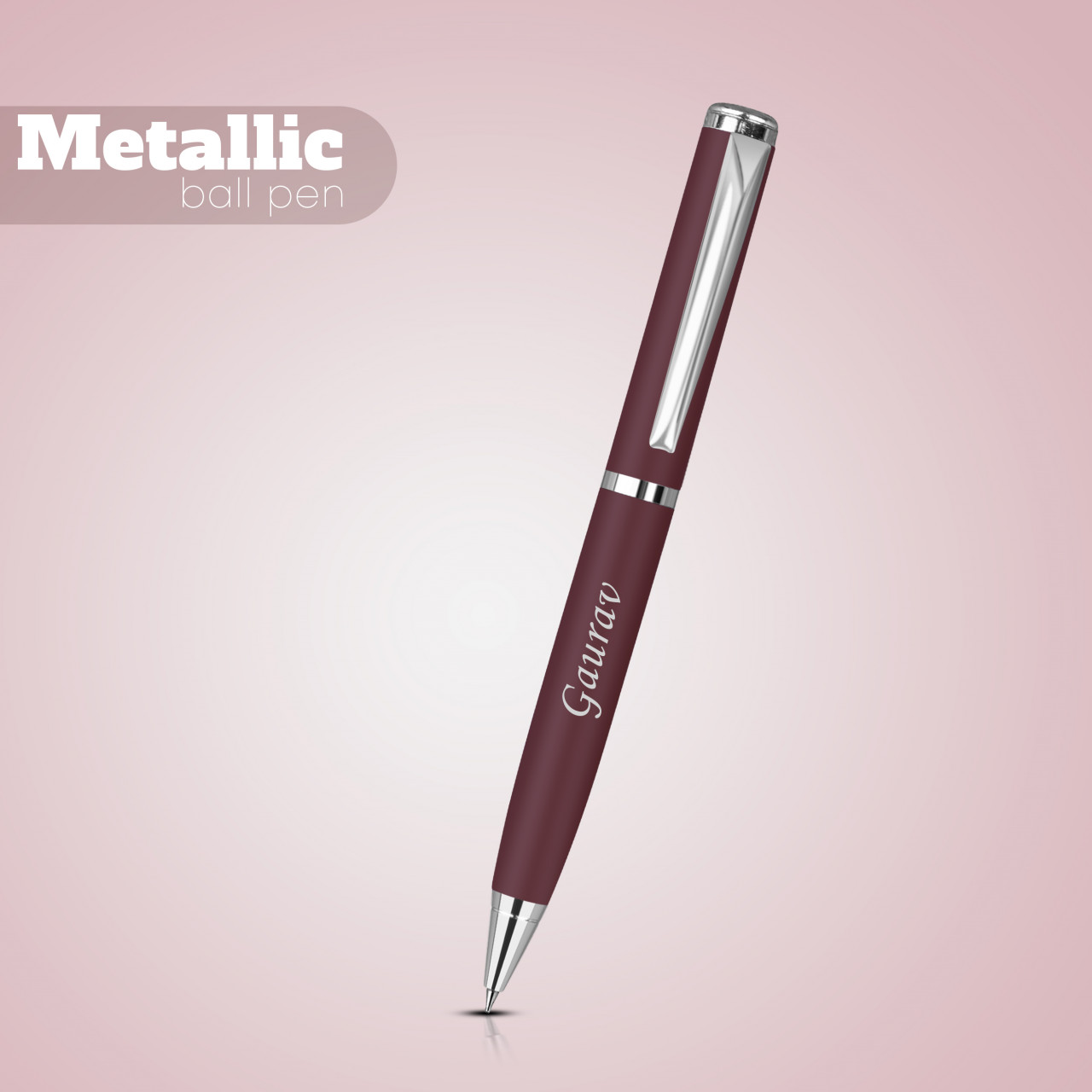 Personalized Metallic Twister Ball Pen With Name